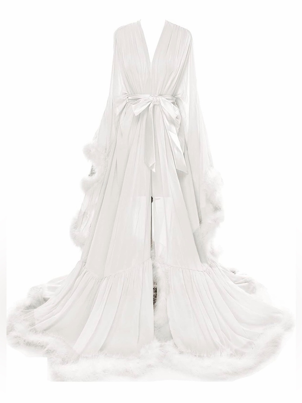 feather wedding robe